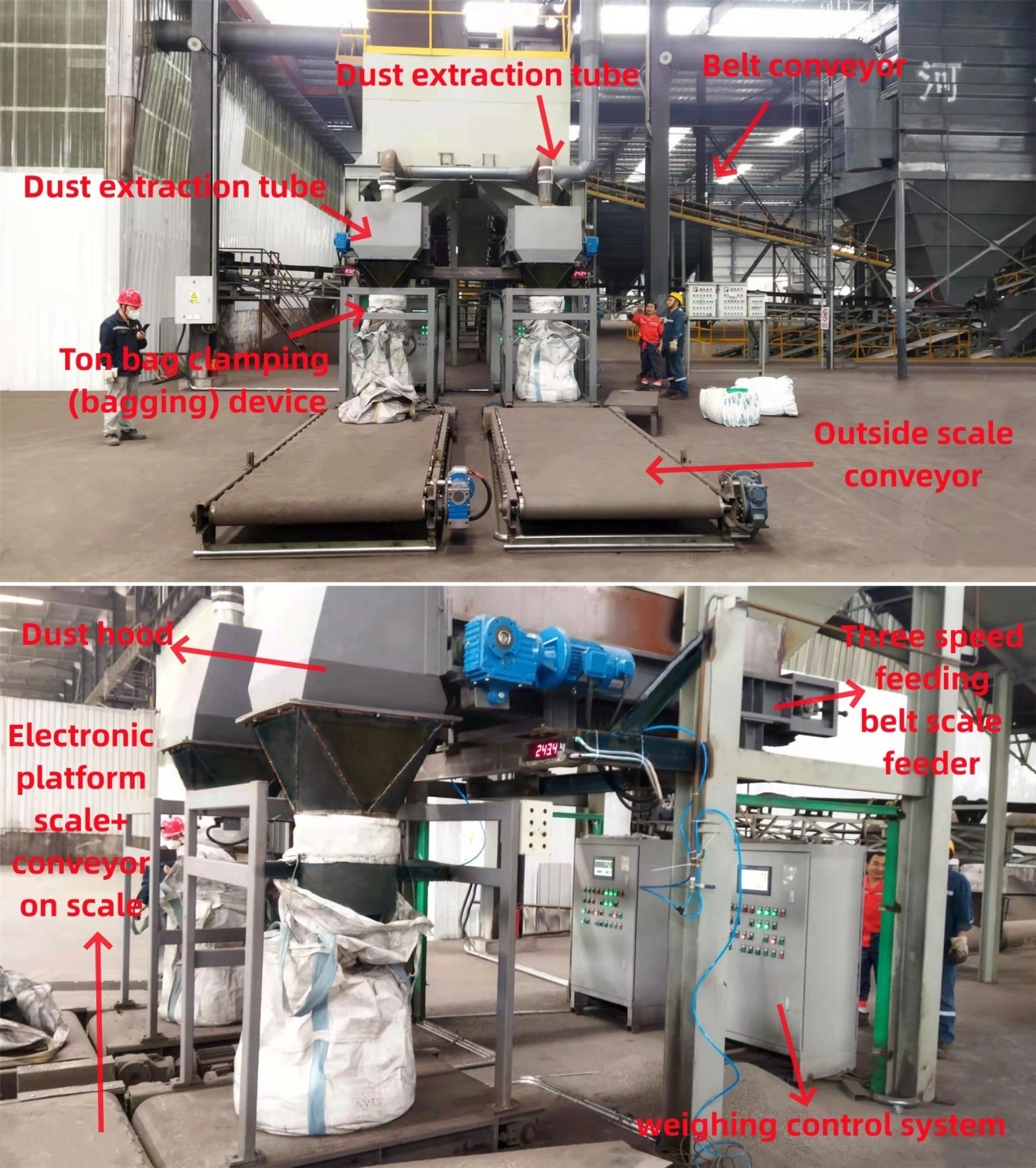 Ton Bag Packaging Machine 24 Packaging bag belt conveyor line under ton bag packaging machine