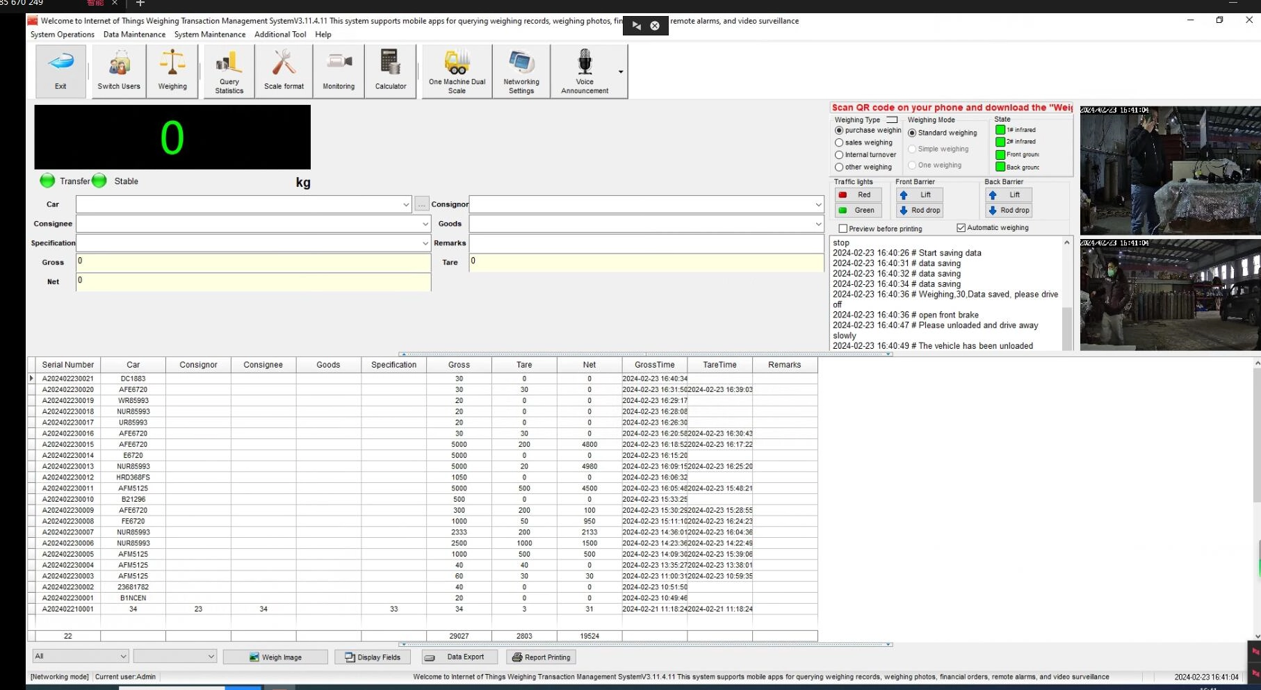 License Plate Recognition Weighing System 6 Weighing 3