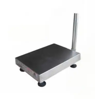 The Ideal Explosion-Proof Weighing Solutions for Harsh Environments 1 This is an explosion-proof electronic platform scale made of metal. It has a silver weighing platform, is equipped with a metal column, and has black anti-slip feet at the bottom. It is suitable for weighing in hazardous scenarios.