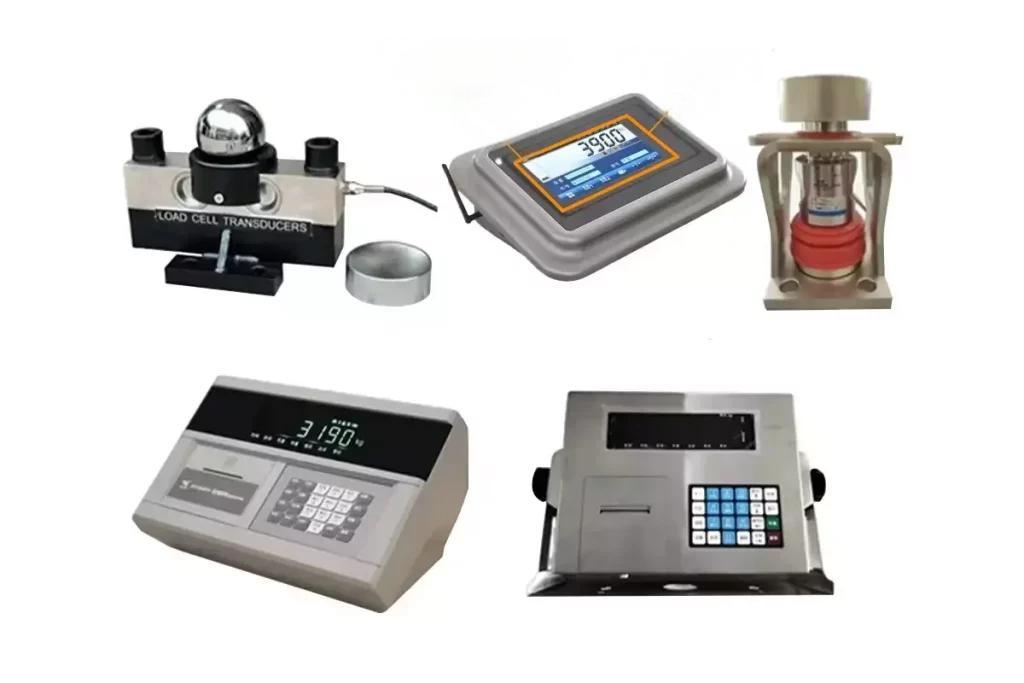Practical Guide for Industrial Scales: 3 Critical Wear Parts & Fast Replenishment 35 A set of industrial weighing components, including load cells, digital indicators, and sensor assemblies, essential for precise industrial weight measurement.
