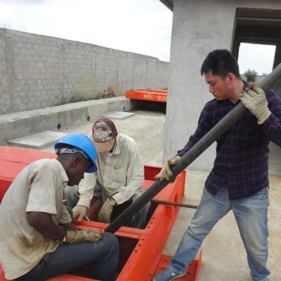 Our technician went to Gabon to provide on-site guidance for the customer's installation